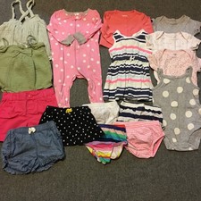 Baby Girl 6-9 Months Clothing Lot 16x Pieces Bulk Summer Preppy Casual Cotton