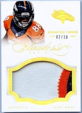 DEMARYIUS THOMAS 2014 FLAWLESS HOLO GOLD GAME USED JERSEY PATCH SP 2/10 BRONCOS