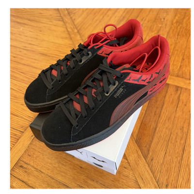 PUMA Batman Suede Classic Low Top Suede Sneakers Black/Red 383291-01 Mens Size 7