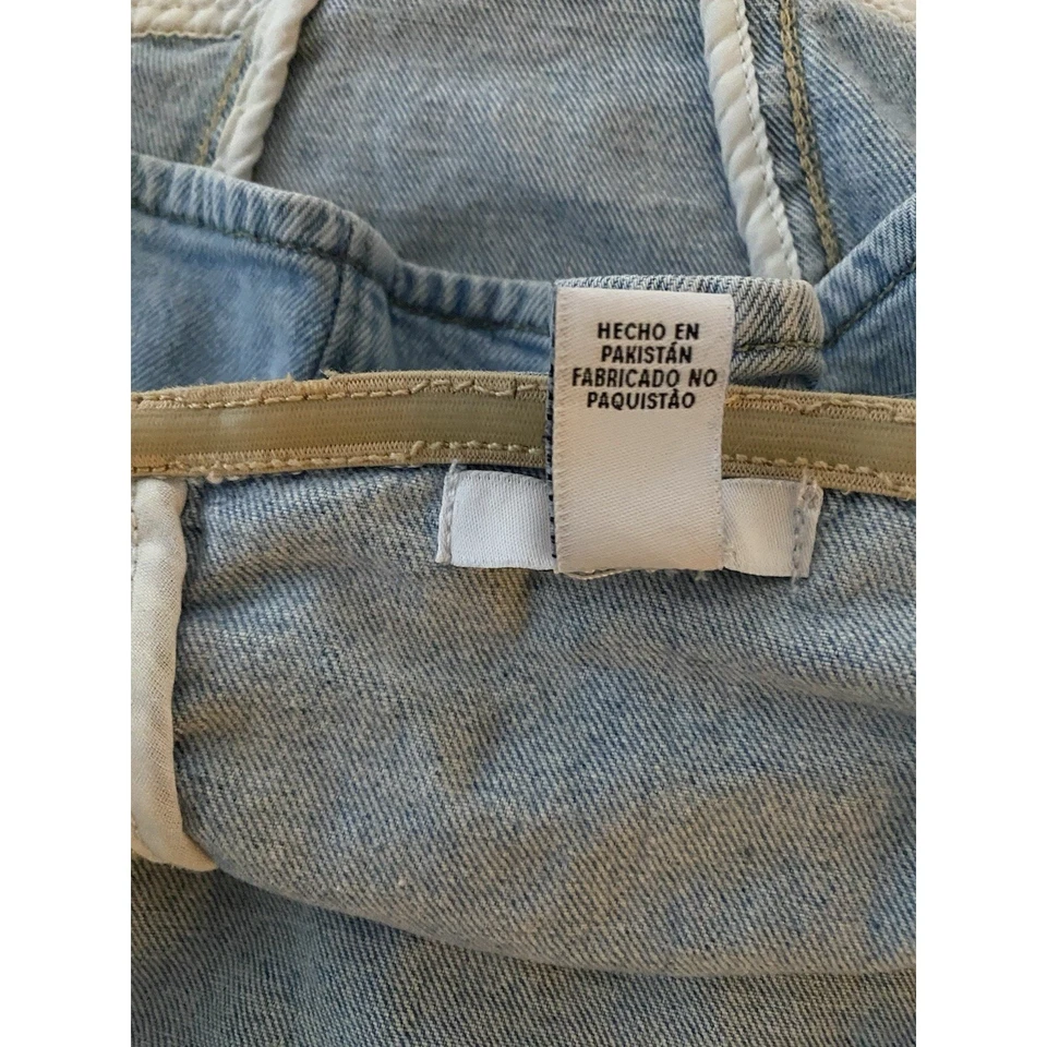 Tube Top Womens Small Y2K Side Zip Elastic Hem Tube Top Medium Wash Denim Corset - Image 4 of 4