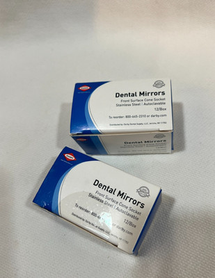 Dental  Mouth Mirror front surface simple stem  Darby  #5  12/Box ,  2 pack
