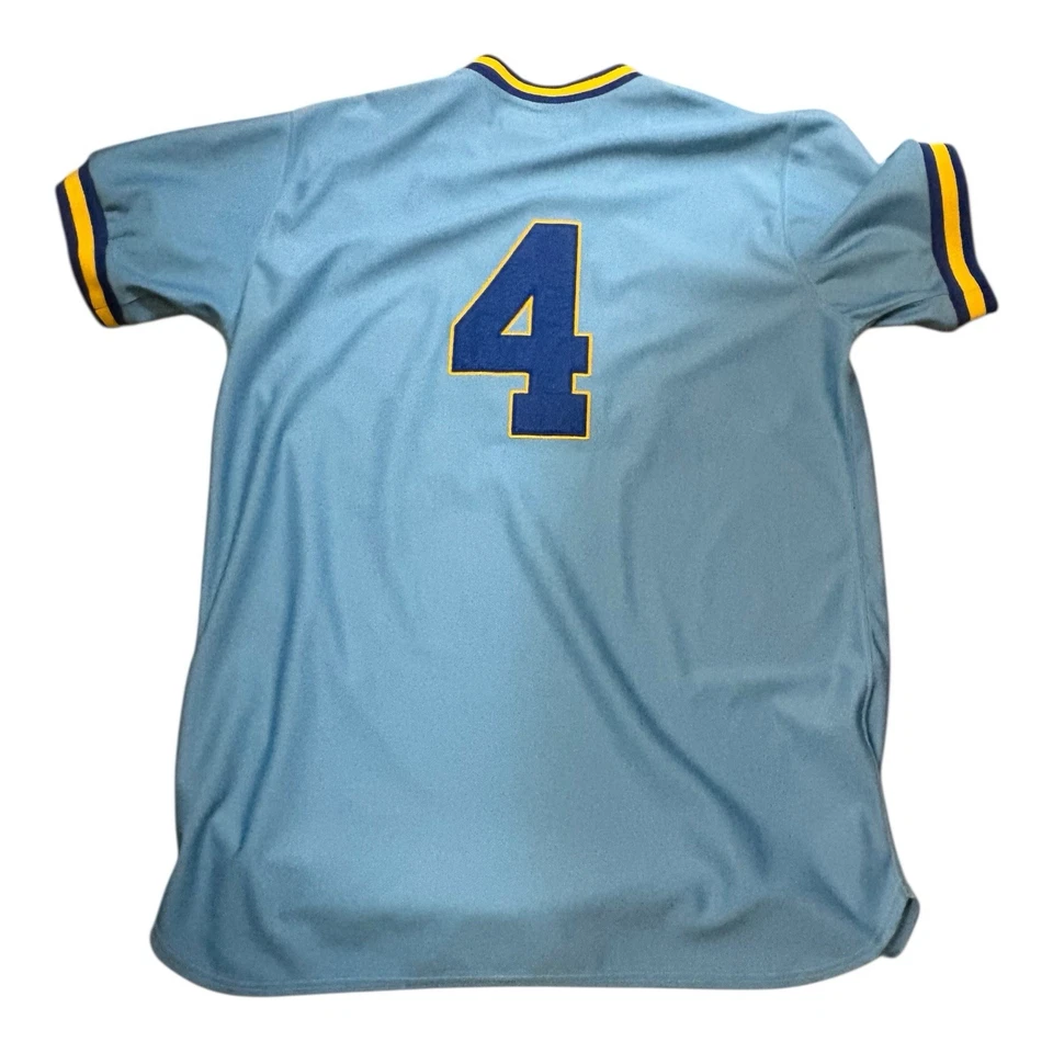 Mitchell & Ness Cooperstown 1982 Milwaukee Brewers #4 Paul Molitor Jersey 52 XXL - Image 2 of 4