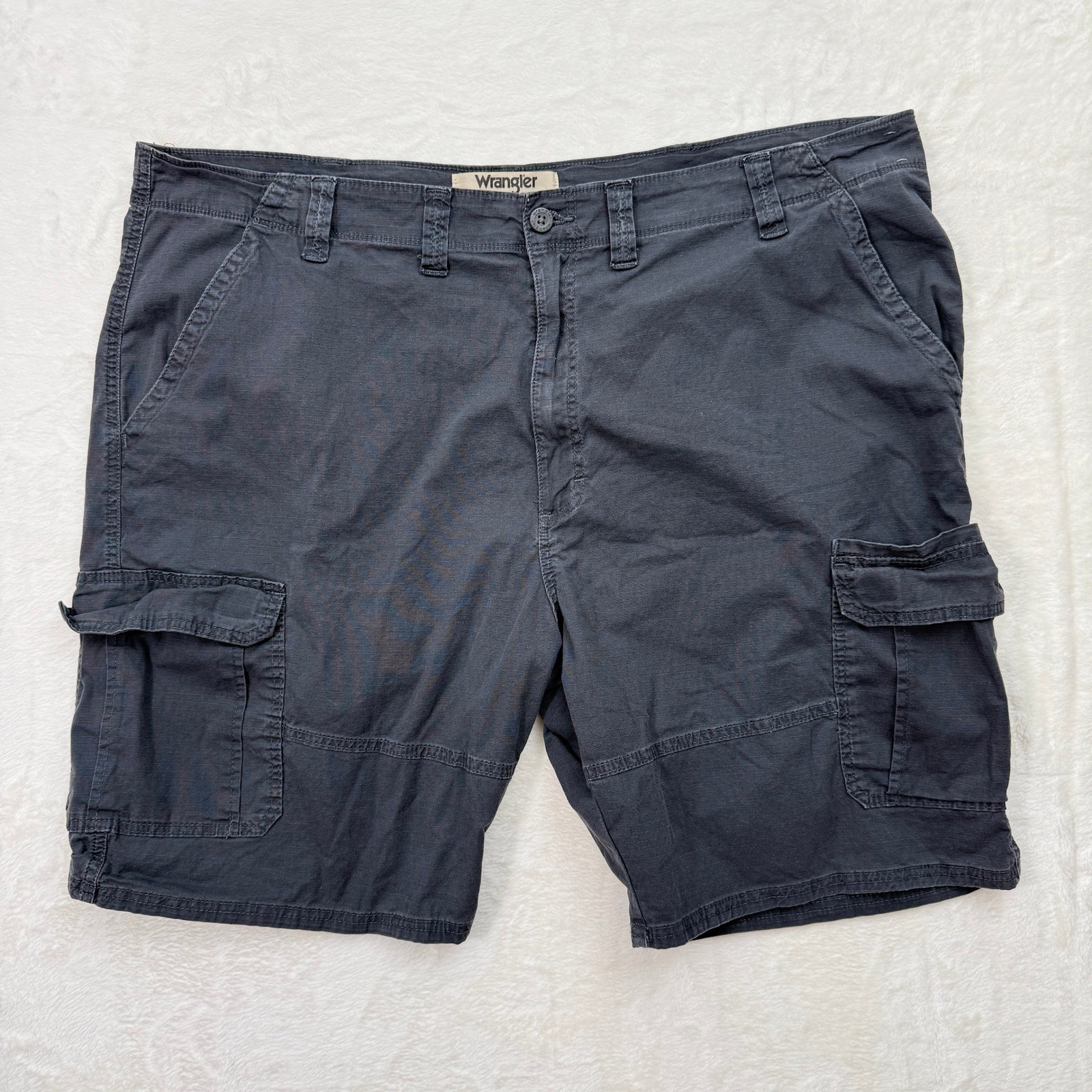 Wrangler Cargo Shorts Mens 44 Charcoal Grey Authentics Ripstop Stretch