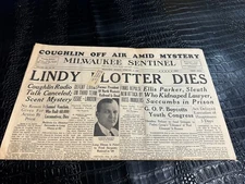 FEBRUARY 5 1940 newspaper section LINDENBERGH PLOTTER DIES - ELLIS PARKER