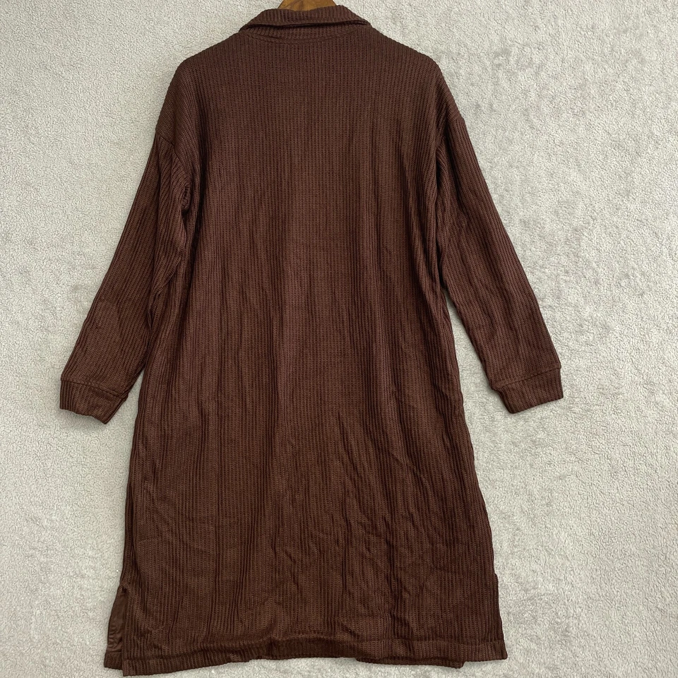 Nuevo Vestido Suéter Mondetta Para Mujer Cuello L Tejido Waffle Marrón Foto 3 de 4