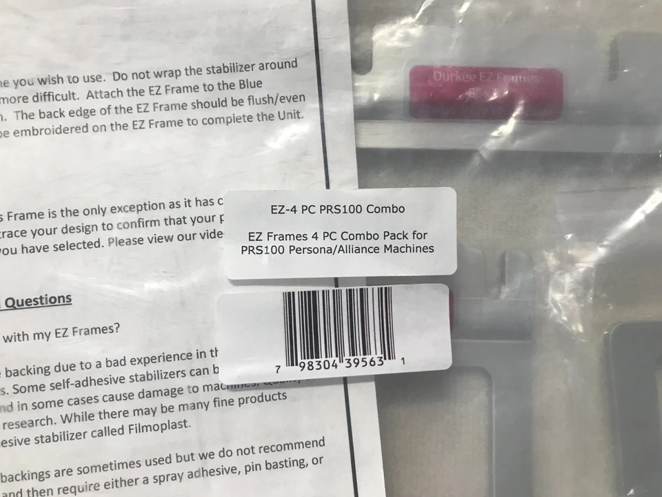 Durkee EZ Frame Embroidery hoop set 4 pcs. Brother Babylock Alliance/PRS100 NEW - Image 2 of 3