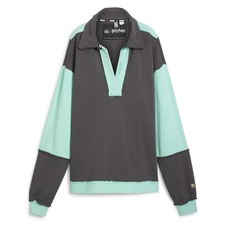 PUMA X Harry Potter Rugby Collard Long Sleeve Pullover Top Womens Grey 6278090
