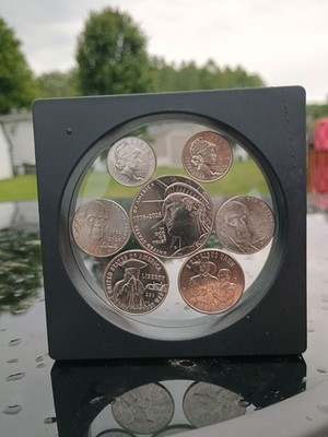 7-Coin Set 2026 Semiquincentennial 250th Anniversary Floating Frame Table Displa