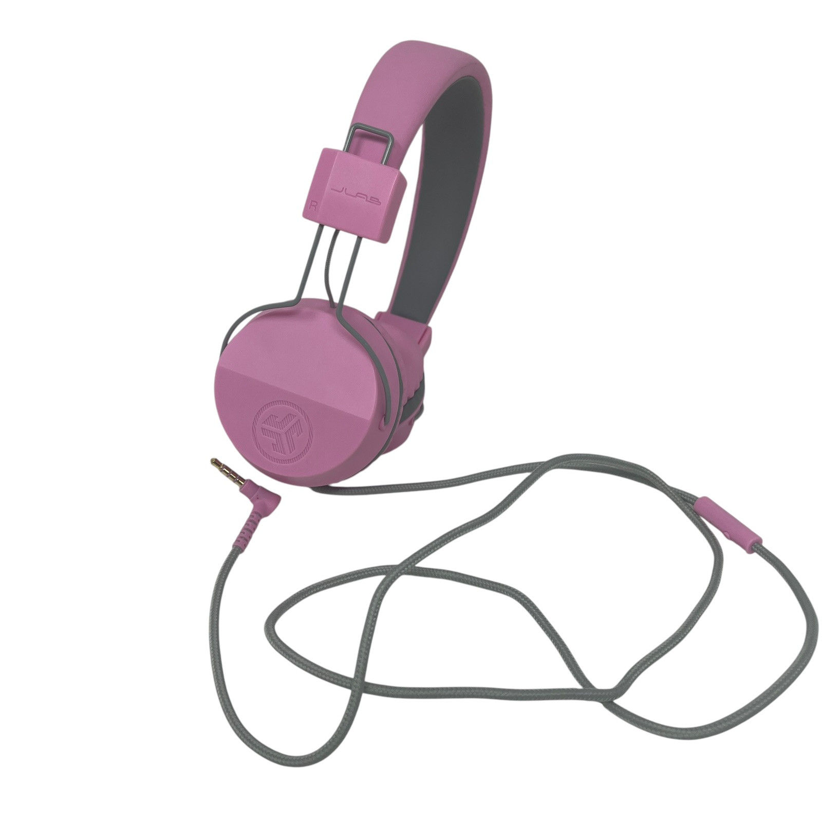 JLab JBuddies Kids Headphones - Pink/ Gray Wired Plug in Headphones Jack