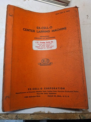 #ad EX CELL O OPERATOR SERVICE MANUAL REPAIR PARTS LIST LAPPING MACHINE 74A 74AL $175.95