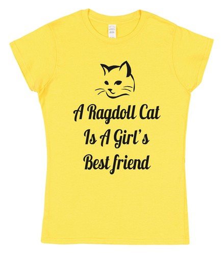 A RAGDOLL CAT IS A GIRL'S BEST FRIEND T-SHIRT Christmas Gift Mothers Day Pet - Picture 4 of 5