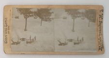 Kids Crashing After Sledding Down Hill in Snow, Circa 1880/1890s Stereoview Card