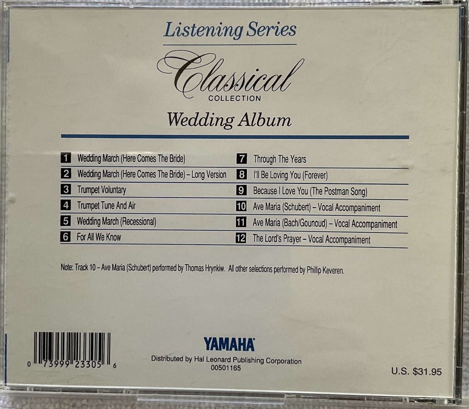 Yamaha Disklavier 3.5” Diskette PianoSoft Classical Wedding Album