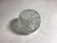 Vintage EAPG Salt Cellar Fancy Clear Glass Diamond Point Facet Salt Cellar