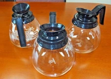 Lot of 3 ~ Coffee Pot/Decanter/Carafe ~ Black 64oz for Commercial BUNN Machines