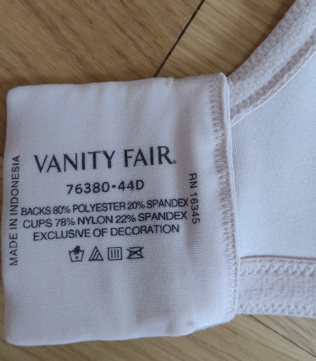 Vanity Fair 76380 44D Pink Beauty Back Full Figure Back Smoothing