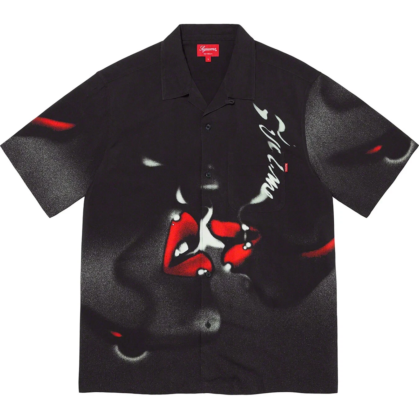 Chemise manches courtes Supreme Blow Back Rayonne noire FW20   Taille L