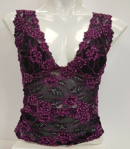 HAND DECORATED LACE TOP CAMI WAIST 