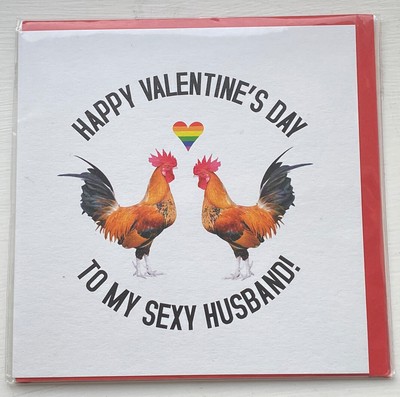 Glückwunschkarte Happy Valentinstag an meinen sexy Ehemann Hahn, Neu & Umschlag
