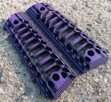 Full Size 1911 Grips Skeleton Fancy Laminate Style Grip Colt Kimber Purple Tiger
