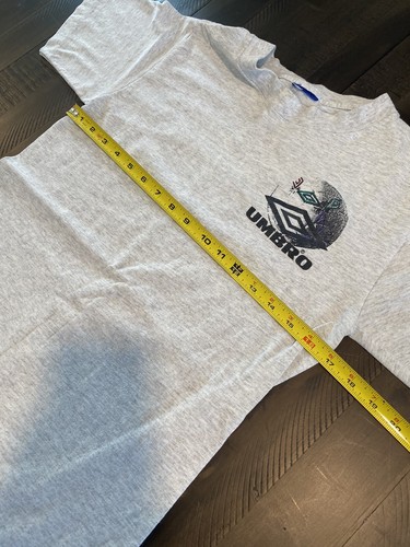 Vintage Single Stitch Gray Colorful Umbro Soccer Double Sided T Shirt S/M - Picture 9 of 9