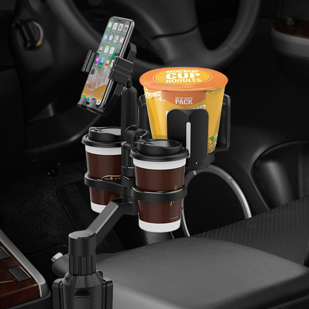 Auto Cup Holder Expander Tray Adjustable Mobile Navigation Bracket