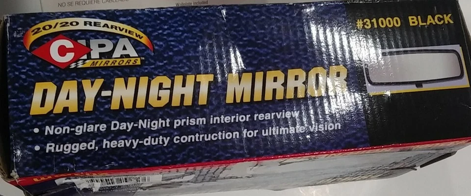 Interior Rear View Mirror CIPA-USA 31000 Day Night Rearview 31000 black W 8" - Image 2 of 2