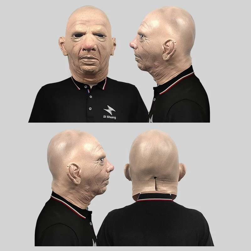 Masquerade Halloween Latex Fancy Human Man Head Mask Carnival Party Cosplay Prop - Image 4 of 4