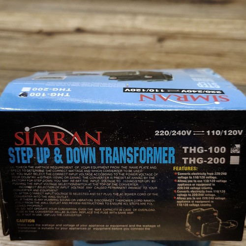 Simran THG-200 Step Up & Down Transformer 220/240V-110/120V Voltage Converter - Picture 4 of 14