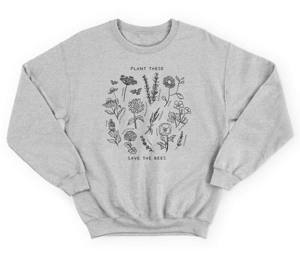 Plant These Save The Bees Jumper Sweatshirt Cute Boho Bohemian