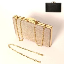 Pochette donna cerimonia clutch elegante rigida con tracolla a catena