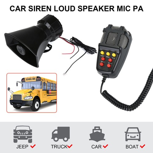 7 Sound Loud Car Warning Alarm Police Fire Siren Horn PA Speaker System MIC AU - Picture 4 of 11