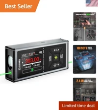 Precision Laser Distance Measurer, Rechargeable, 393.7ft Range, Compact Design