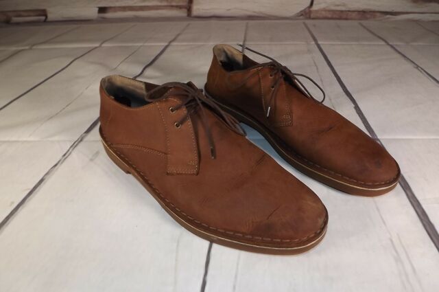 CLARKS Hommes Mens Brown Leather Shoes Casual Lace Up Size 13M | eBay