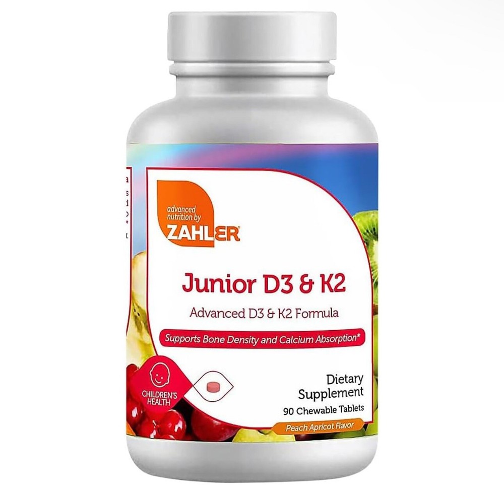 Junior Vitamin D3 + K2 Chewable Tablets for Kids| Vitamin D for Kids 2000 IU