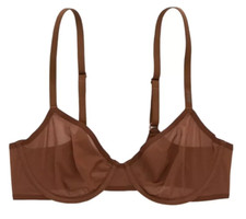 Aerie Smoothez Mesh Unlined Underwire Balconette Coverage Bra Brown Size 32C NWT