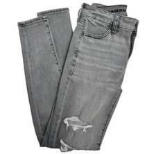 American Eagle Hi Rise Jegging Next Level Stretch Grey Wash Skinny Jeans Sz 00 S