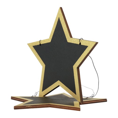 Holzsterne Schwarz Gold Dekohänger Weihnachten Ø15cm 8St, Weihnachtsdeko - Bild 3 von 3