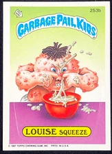 1987 TOPPS GARBAGE PAIL KIDS LOUISE SQUEEZE S7 253B ERROR CARD BLUE DOT IN LOGO