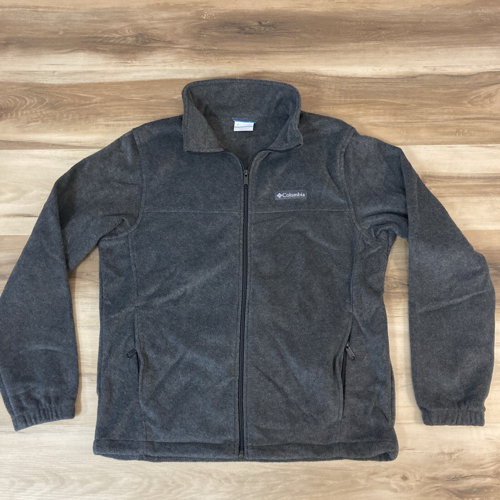 Columbia Men's Medium Gray Full Zip Mock Neck Fleece Jacket