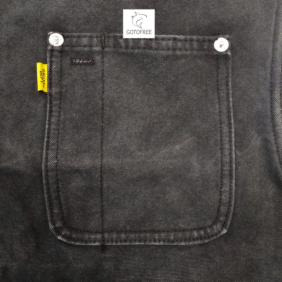 GOTOFREE BLACK WAISTCOAT JACKET JEANS BUTTON VEST JACKET COAT SLEEVELESS TOP MEN - Image 4 of 4