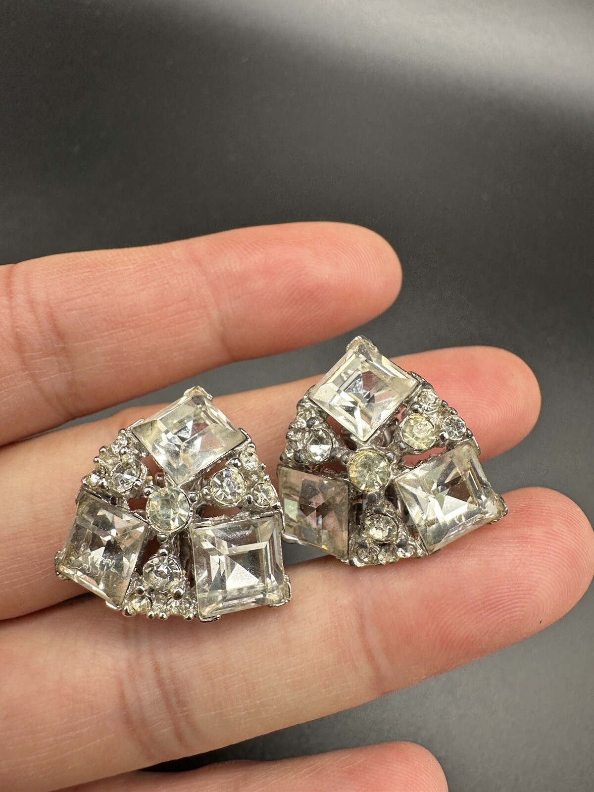 Vintage Signed BOGOFF Silver Tone Clear Rhineston… - image 8