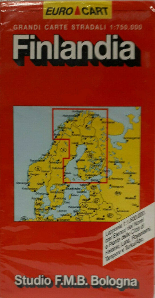 CARTA STRADALE FINLANDIA CON PIANTA HELSINKI STUDIO FMB