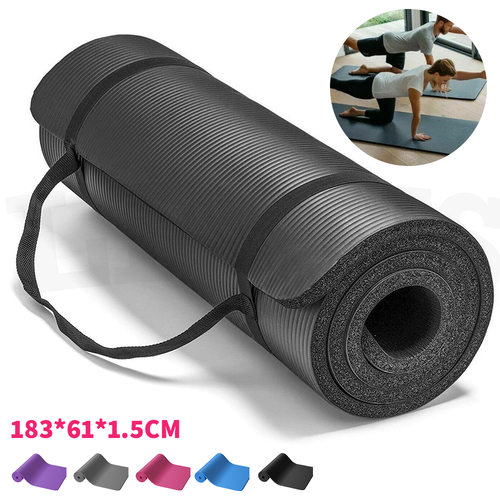 Yoga Mat 15mm Thick Durable Non Slip For Gym Exercise Fitness Pilates
