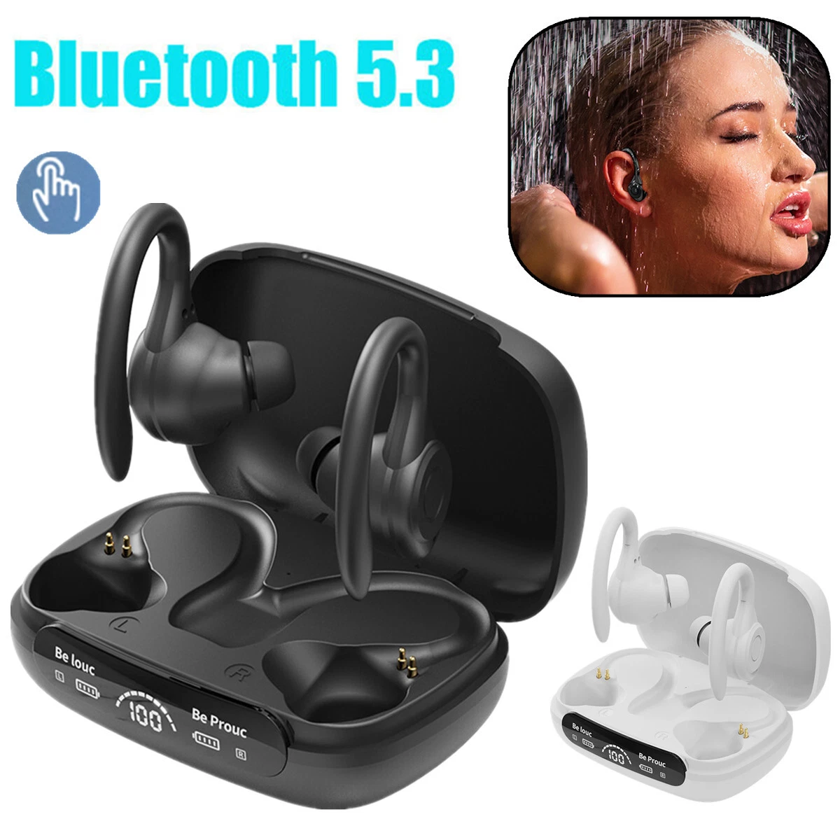 Wireless Bluetooth 5.3 Headset TWS Earphones Earbuds Stereo Headphones Ear  Hook