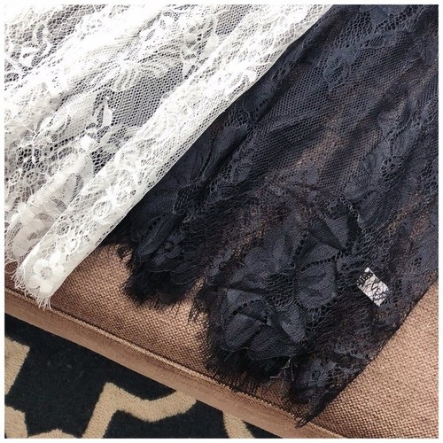 Damen durchsichtiger Spitzenrock Unterrock Petticoat Netz Midi Slips Extender Blumenmuster Midi - Bild 3 von 11