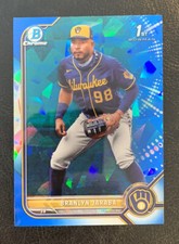 2022 Bowman Chrome BRANLYN JARABA #BCP-15 1st Sapphire Refractor - Brewers