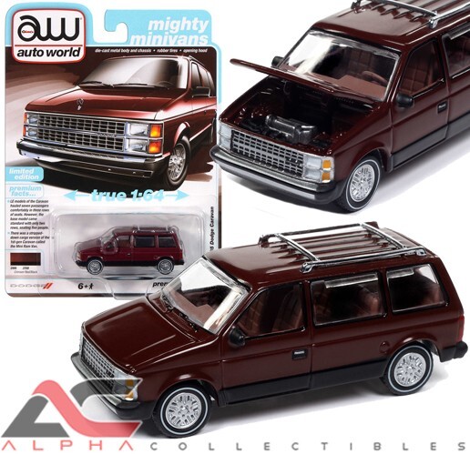 АВТОМИР AWSP167B 1:64 1985 DODGE CARAVAN (МАЛИНОВО-КРАСНЫЙ)