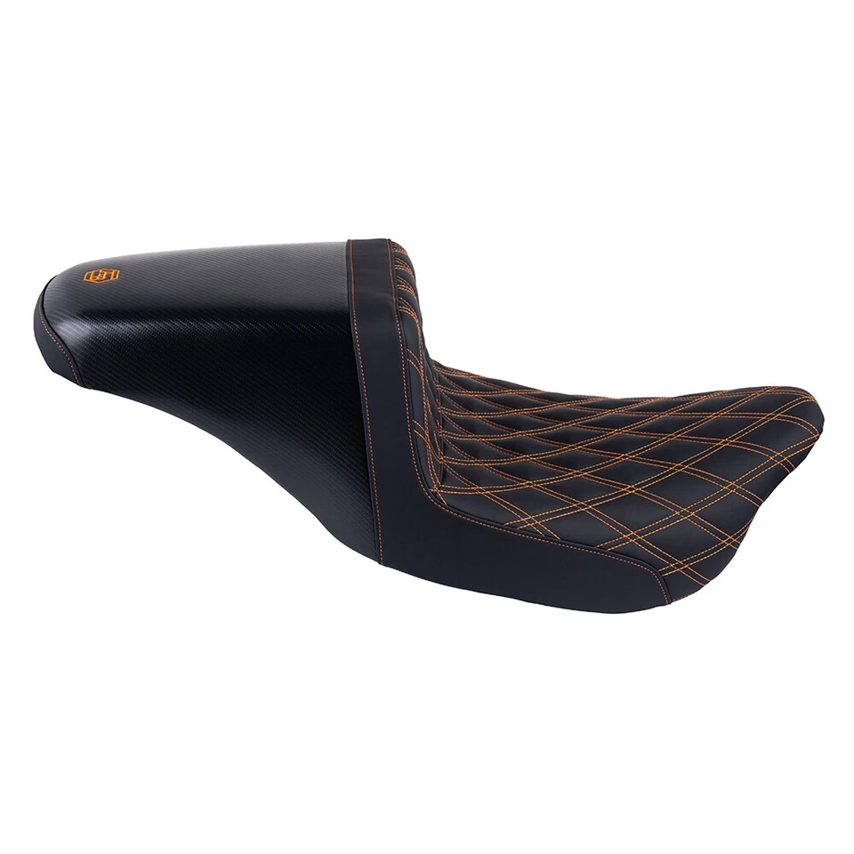 Asiento de asalto Advanblack costura naranja para Harley Davidson Touring 2009+ Foto 2 de 4