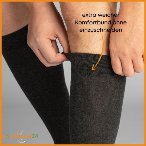 4 | 8 Paar Kniestrümpfe Herren Damen Schwarz Baumwolle mit Komfortbund ohne Naht - Bild 26 von 27
